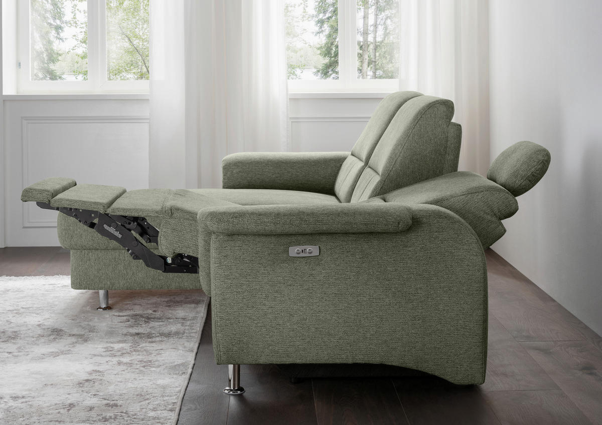 ECKSOFA in Chenille Grün  - Chromfarben/Grün, Modern, Textil/Metall (165/231cm) - Livetastic