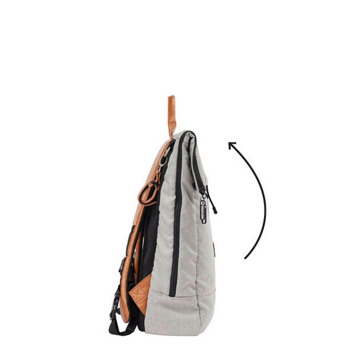 WICKELRUCKSACK N° 6 Aqua Mint/Tabak  - Braun/Mintgrün, Basics, Textil (31/45/12cm) - Gesslein