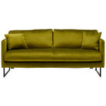 2,5-SITZER  in Samt Grün  - Schwarz/Grün, Design, Textil/Metall (180/78/84cm) - Carryhome