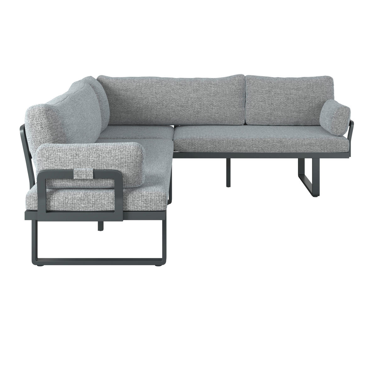 DINING-LOUNGESET 202/236 cm Aluminium  - Dunkelgrau/Anthrazit, Design, Textil/Stein (202/236cm) - Dieter Knoll