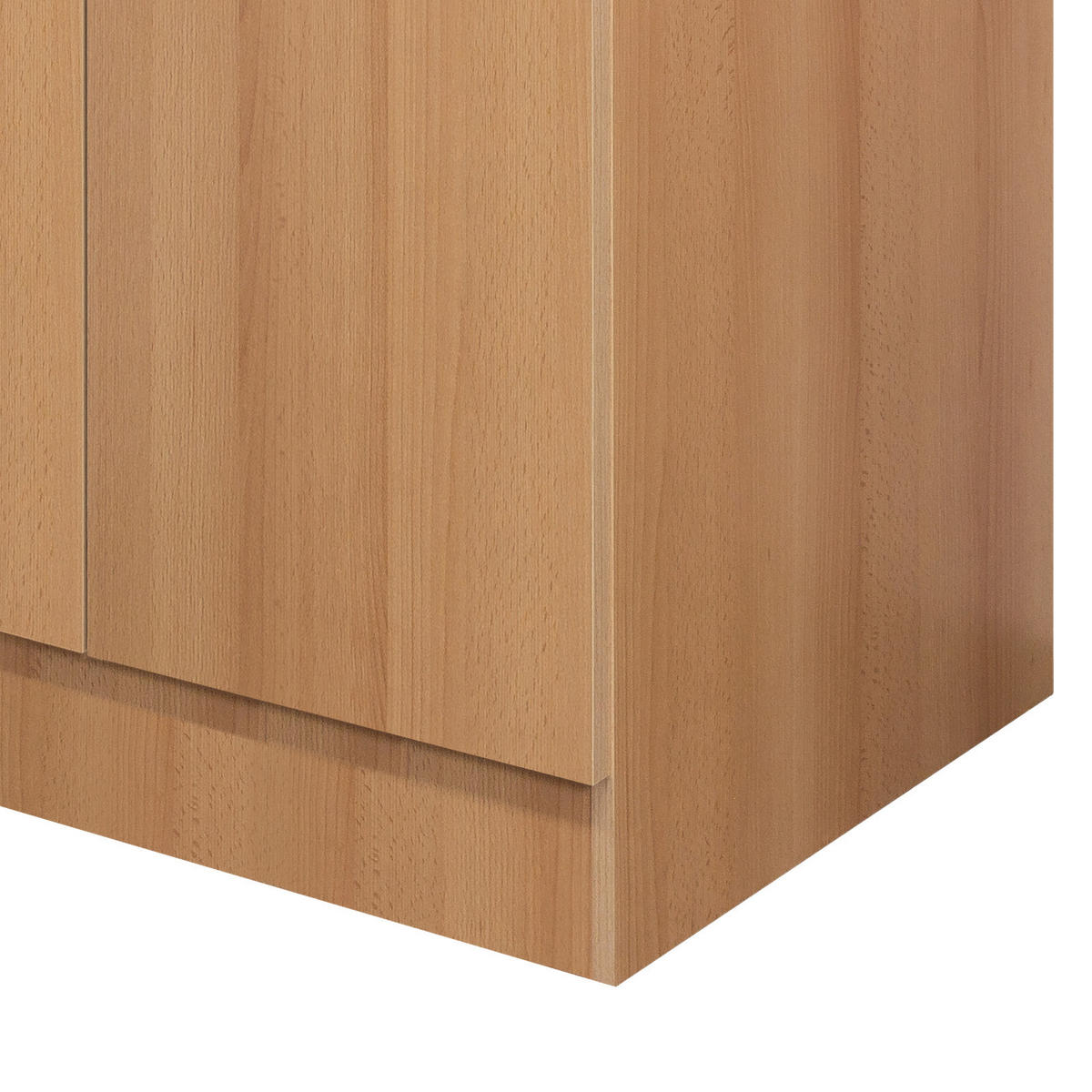 SPÜLENUNTERSCHRANK 100/85/57 cm  in Buchefarben  - Edelstahlfarben/Beige, MODERN, Holzwerkstoff/Kunststoff (100/85/57cm) - FlexWell