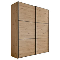 SCHWEBETÜRENSCHRANK in Eiche Artisan  - Schwarz/Eiche Artisan, Holzwerkstoff/Metall (188/222/68cm) - Moderano
