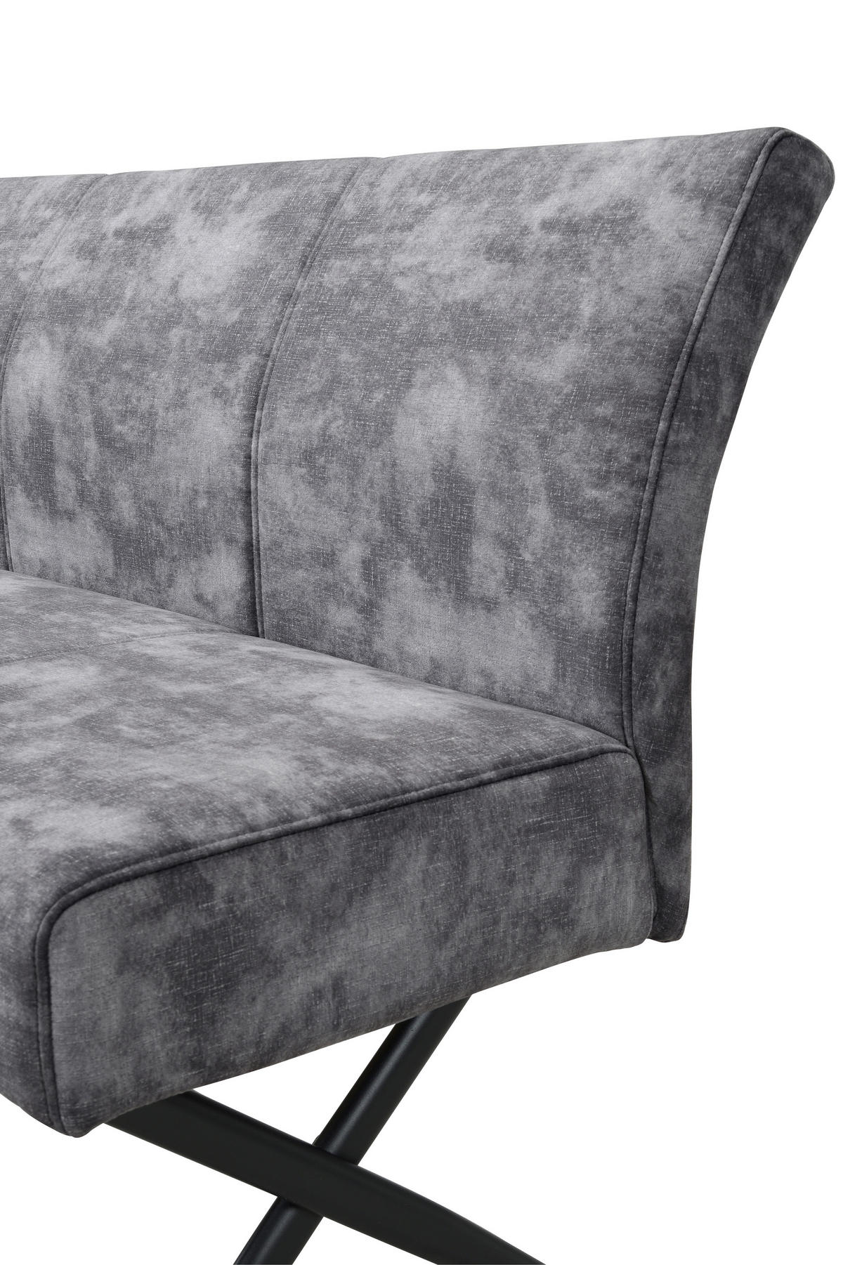 SITZBANK 140/88/67 cm Samt, Mikrofaser Anthrazit  - Anthrazit/Schwarz, MODERN, Textil/Metall (140/88/67cm) - MID.YOU