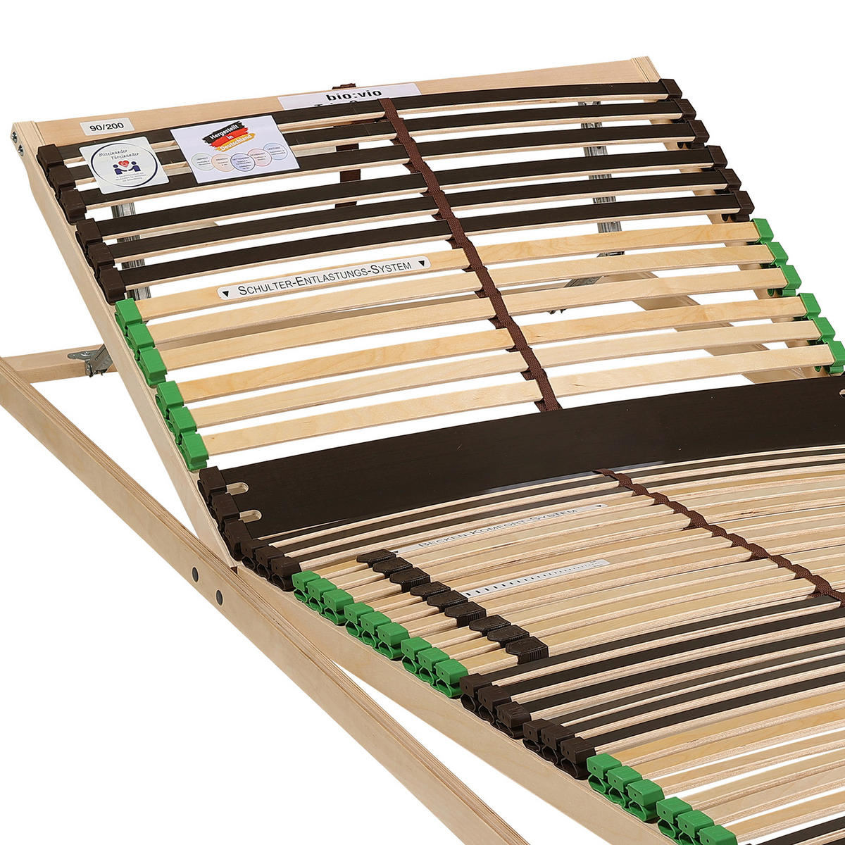 LATTENROST 120/200 cm Kopfteil, Fußteil verstellbar, Birke, Buche  - Naturfarben/Braun, Basics, Holz/Kunststoff (120/200cm) - Novel