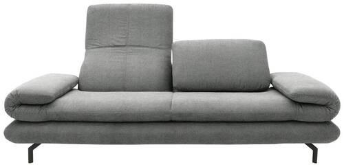 2,5-SITZER mit Funktionen Webstoff Grau  - Schwarz/Grau, Design, Textil/Metall (224 (284)/83 (110)/98cm) - LOOKS by W.Joop