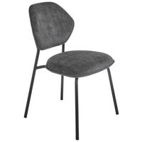 STUHL  Stoffauswahl, stapelbar Velours  - Schwarz/Grau, Basics, Textil/Metall (51/85/63cm) - Celina Home