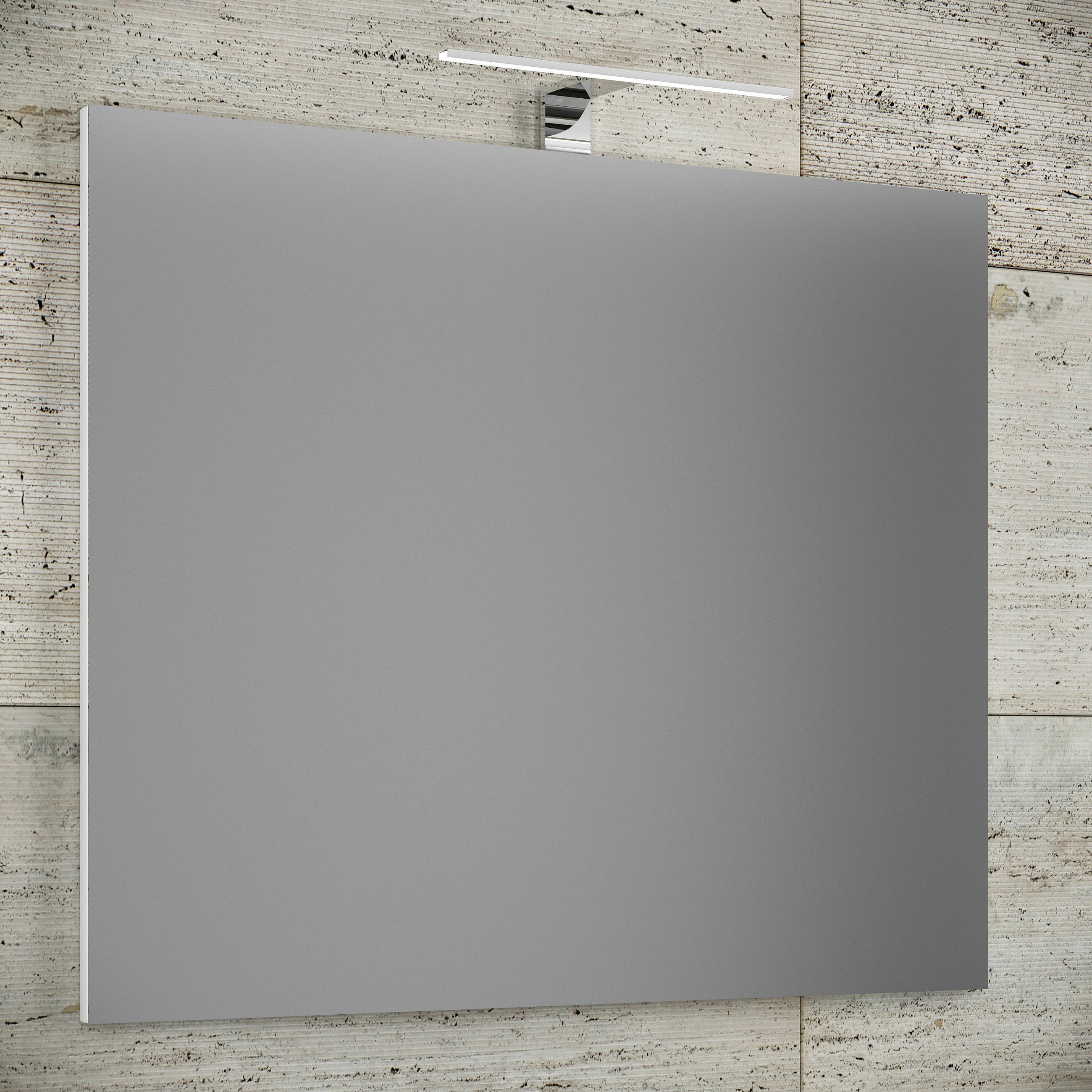 BADEZIMMERSPIEGEL 80/40/2 cm  - Weiß, MODERN, Glas/Holzwerkstoff (80/40/2cm) - MID.YOU