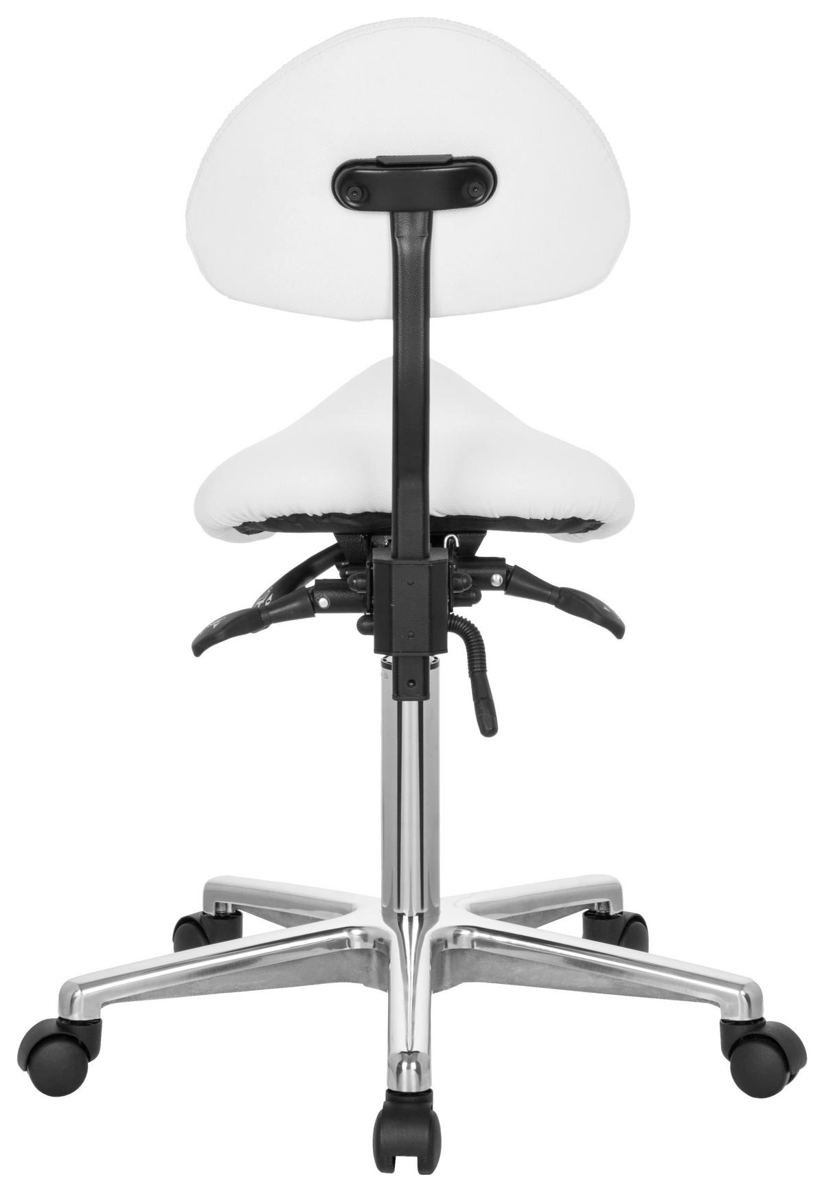 BÜROHOCKER Weiß  - Alufarben/Weiß, MODERN, Kunststoff/Textil (36/105/40cm) - MID.YOU