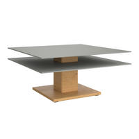 TABLE BASSE in Holz, Glas, Holzwerkstoff 90/90/43 cm  - Eichefarben/Grau, Design, Glas/Holz (90/90/43cm) - Voglauer