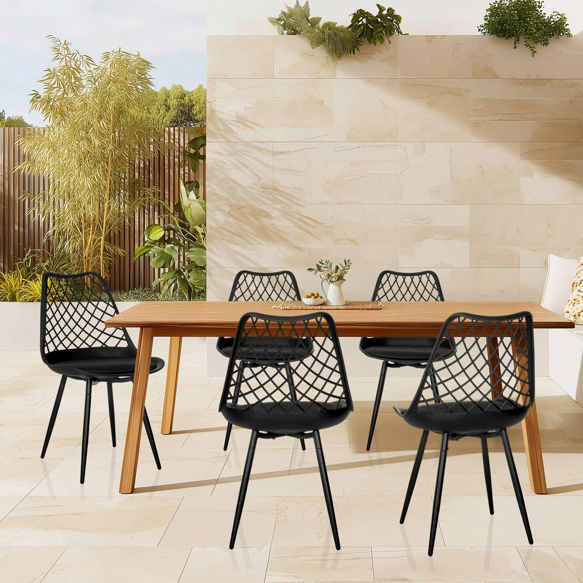 ZAHRADNÍ ŽIDLE, plast - černá, Moderní, kov/plast (48/83/57cm) - MID.YOU