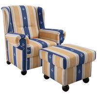 SESSELSET in Mikrofaser Blau  - Blau, Konventionell, Holz/Textil (92/102/145cm) - Livetastic