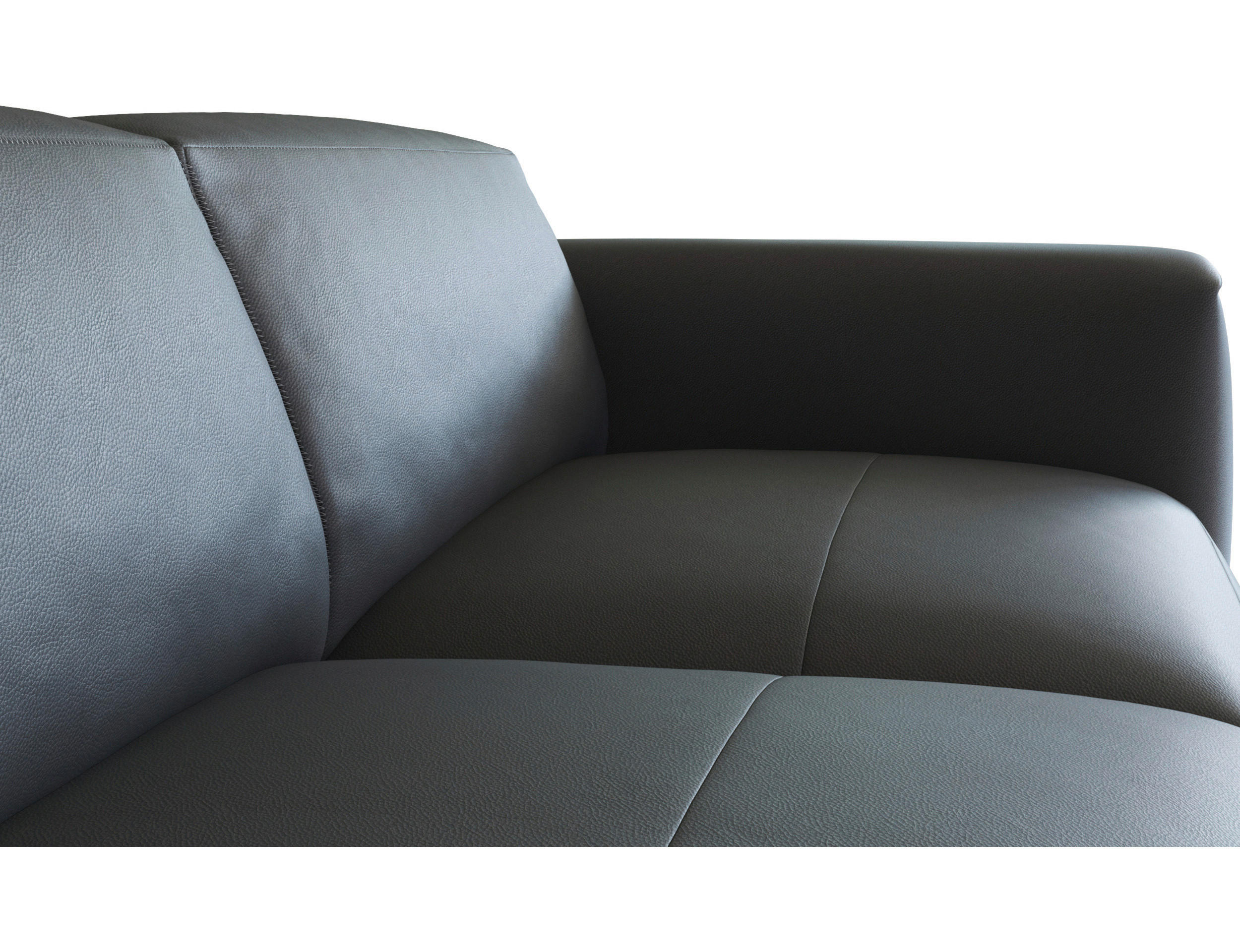 CloseUp von Livetastic ECKSOFA Schwarz Echtleder.