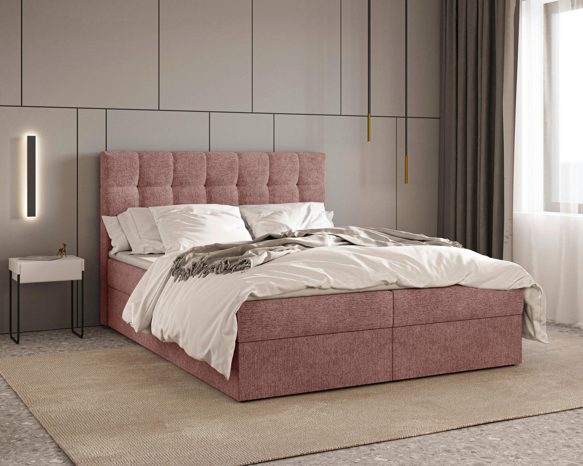 BOXBETT 140/200 cm,  in Kupferfarben, Bettkasten, Topper,  - Schwarz/Kupferfarben, MODERN, Holz/Kunststoff (140/200cm) - MID.YOU