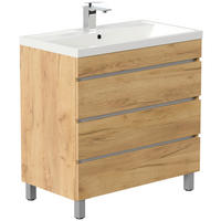 WASCHTISCHKOMBI 80 cm  - Eichefarben, Trend, Holzwerkstoff/Kunststoff (80cm) - MID.YOU