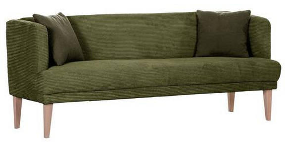 SITZBANK 210/83/70 cm Cord Eichefarben, Dunkelgrün Holz  - Dunkelgrün/Eichefarben, Design, Holz/Textil (210/83/70cm) - Landscape