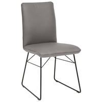 STUHL  in Stahl Mikrofaser Metall, Textil  - Schwarz/Grau, Design, Textil/Metall (46/91/60cm) - Dieter Knoll