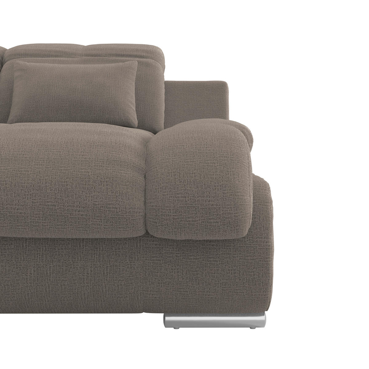 WOHNLANDSCHAFT MULTI Dunkelbraun Chenille  - Chromfarben/Dunkelbraun, MODERN, Textil/Metall (228/345/184cm) - Livetastic