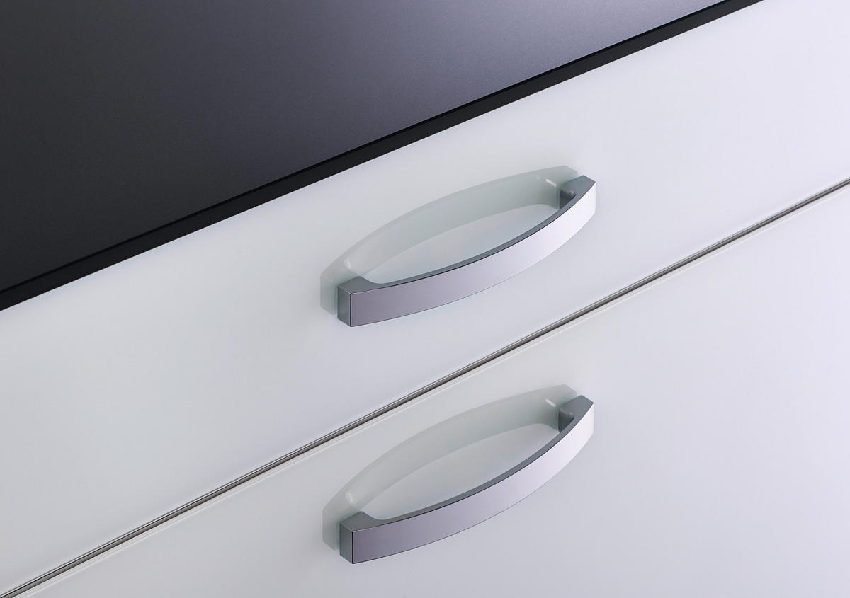 SCHUHSCHRANK Silberfarben, Weiß, Alufarben  - Chromfarben/Silberfarben, Design, Glas/Holzwerkstoff (117/97/35cm) - Moderano