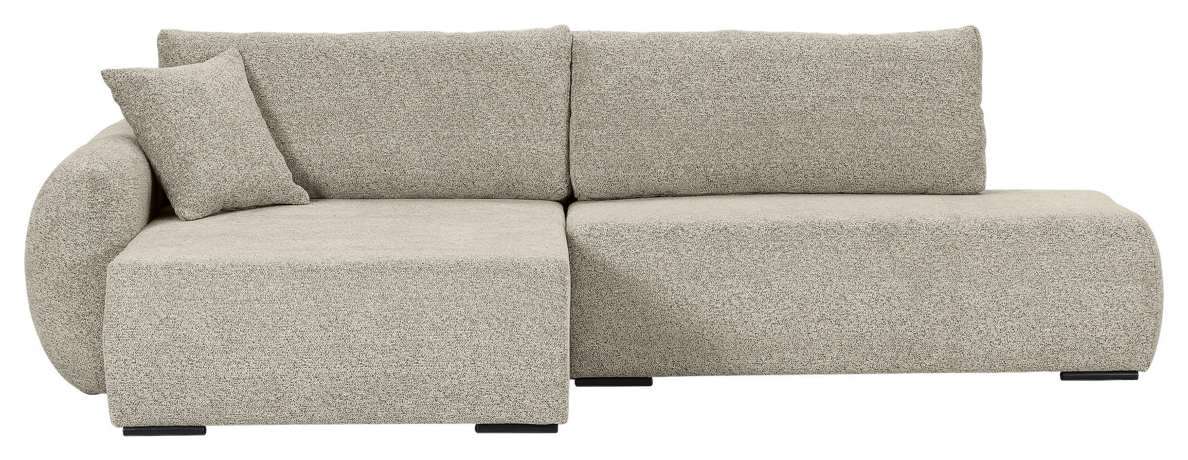 ECKSOFA Mintgrün Flachgewebe Zierkissen, Rückenkissen, Bettkasten, Schlaffunktion, Rücken echt, Liegefläche im Originalstoff  - Schwarz/Mintgrün, KONVENTIONELL, Kunststoff/Textil (145/260cm) - Carryhome