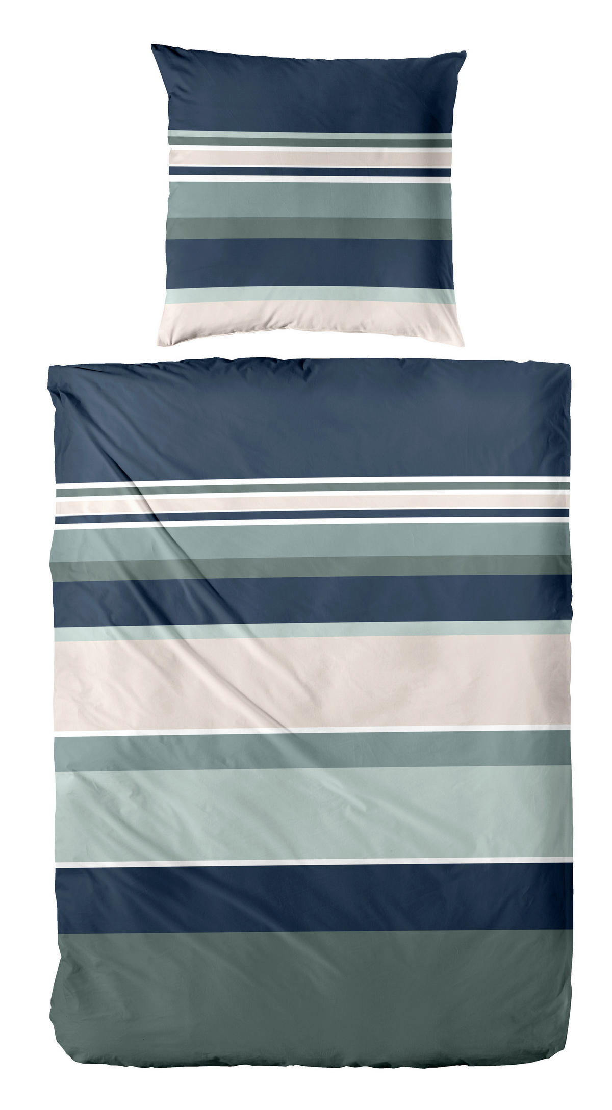 BETTWÄSCHE Makosatin 135/200 cm  - Waldgrün/Beige, Basics, Textil (135/200cm)