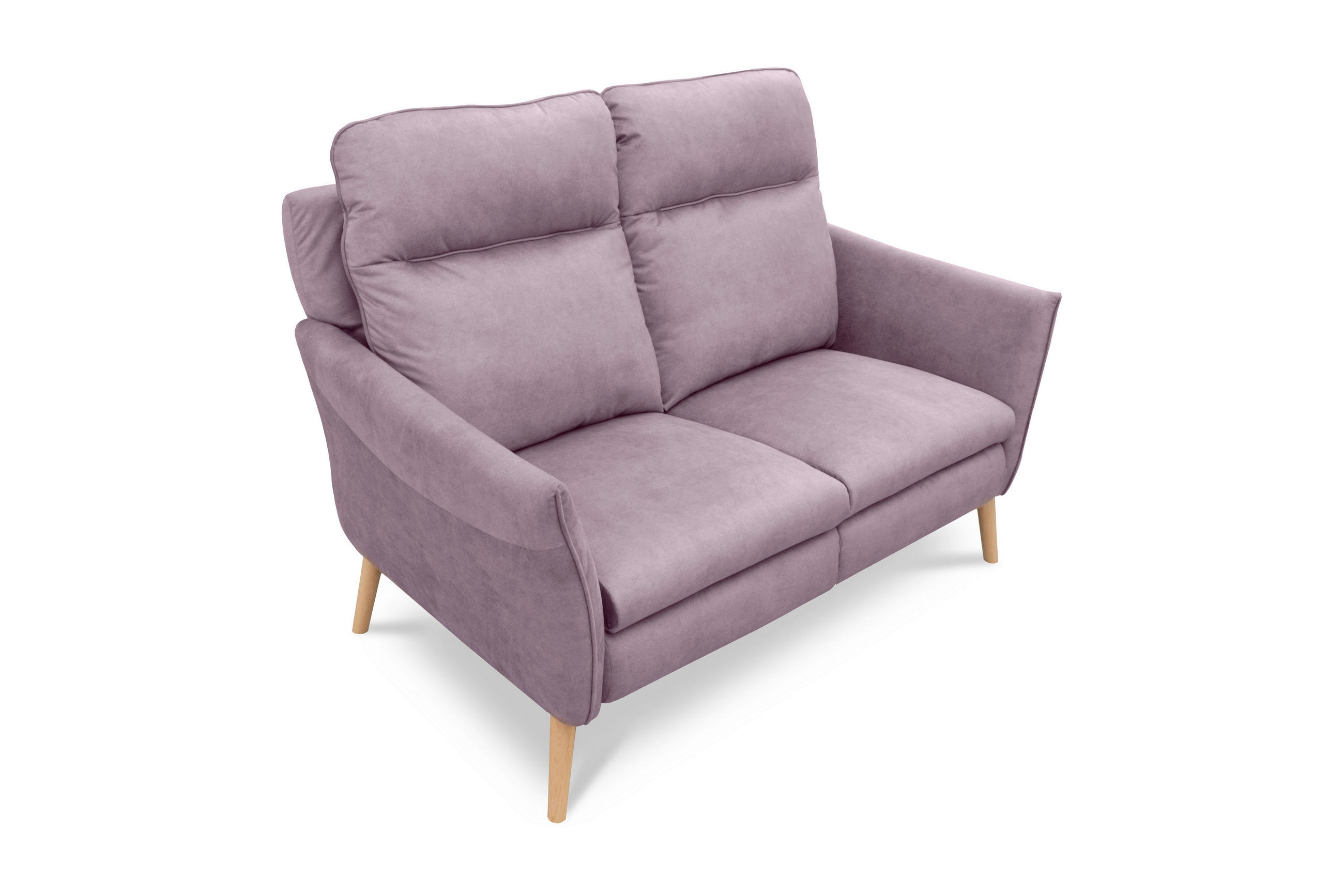 2-SITZER-SOFA  in Mikrofaser Rosa Skandinavisch, Modern  - Buchefarben/Rosa, Design, Holz/Textil (145/110/92cm) - Livetastic