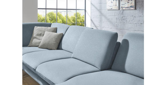 WOHNLANDSCHAFT Hellblau Webstoff - Schwarz/Hellblau, Design, Textil/Metall (208/344/180cm) - Dieter Knoll
