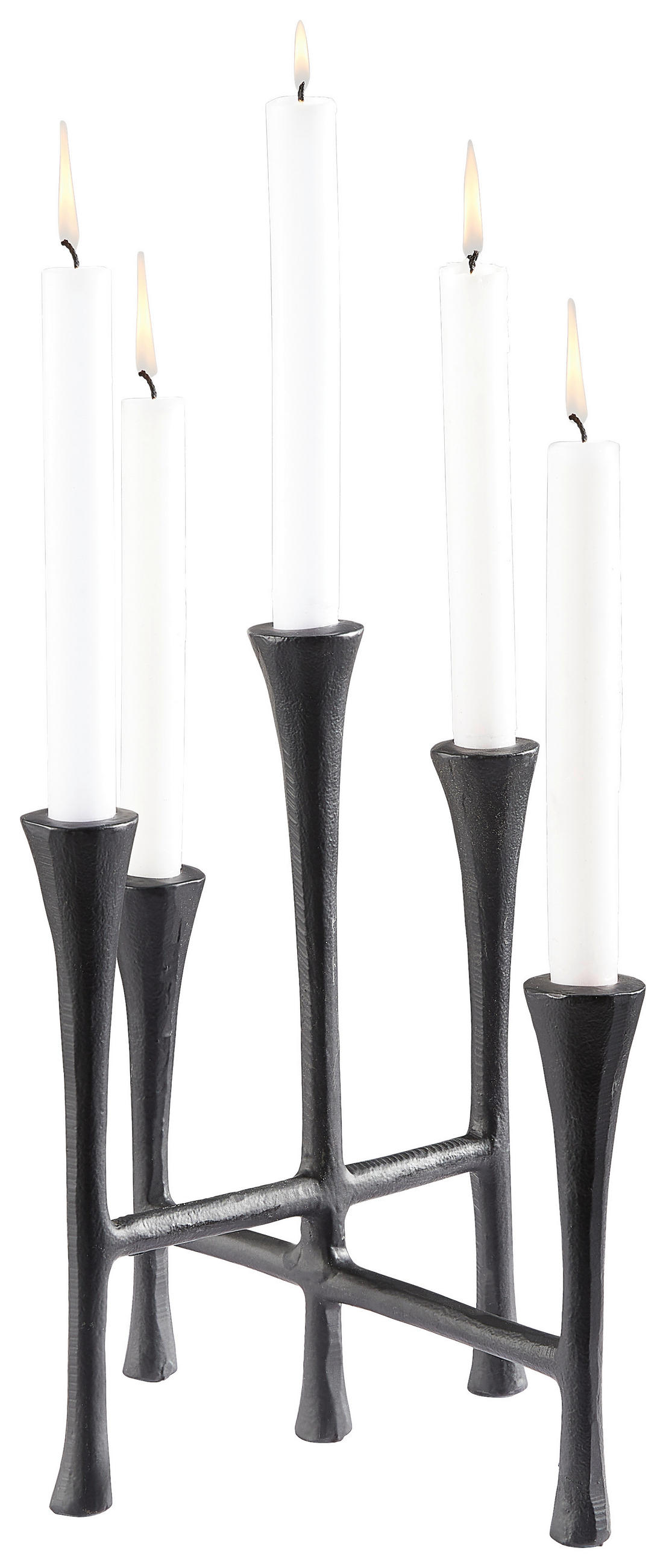 KERZENHALTER - Schwarz, Basics, Metall (25,5/21,5/28cm) - Sonnhaus