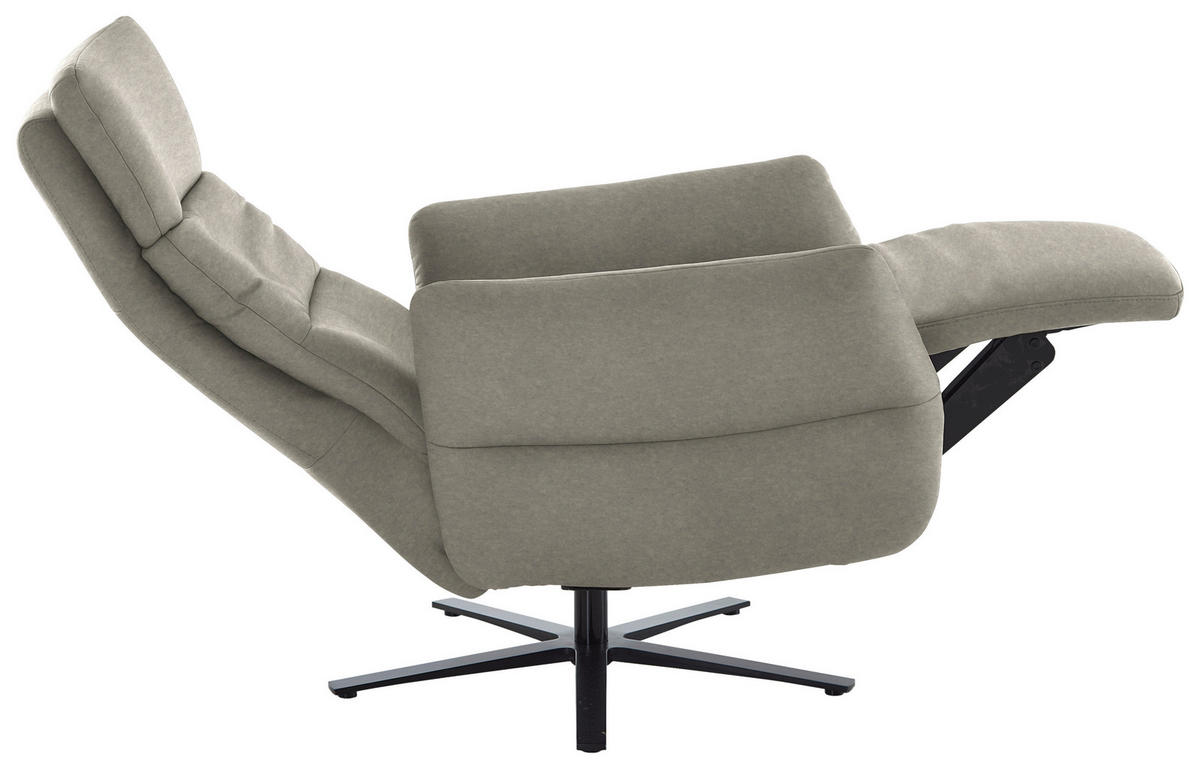 RELAXSESSEL in Leder Hellgrau  - Hellgrau/Schwarz, Design, Leder/Metall (82/119/85cm) - Dieter Knoll