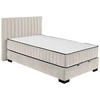 BOXBETT 120/200 cm,  in Beige, Matratze, gepolstertes Kopfteil, Bettkasten, H3 + H4 = fest + sehr fest  - Beige/Schwarz, MODERN, Holzwerkstoff/Kunststoff (120/200cm) - MID.YOU