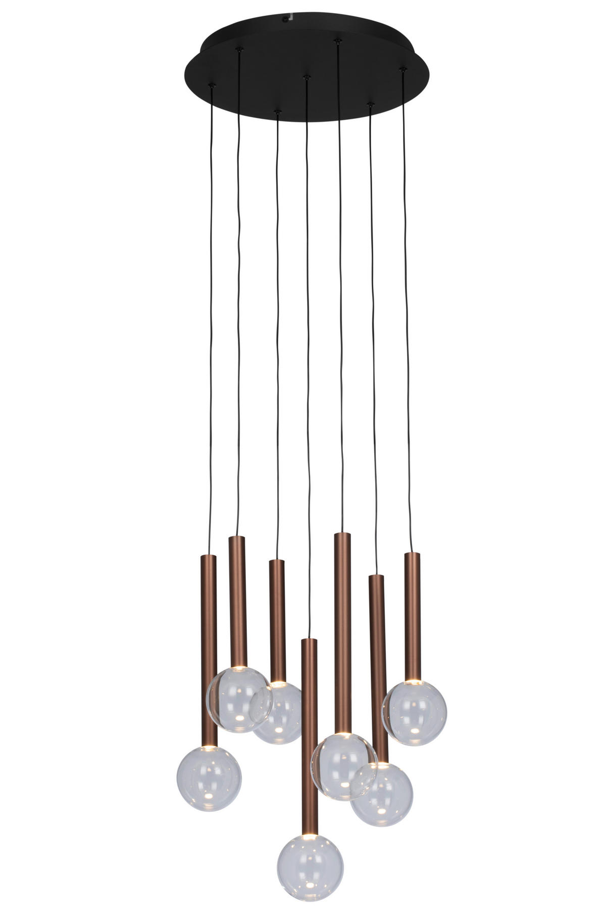 ZÁVESNÉ LED SVIETIDLO, 40/180 cm  - číra/čierna, Design, kov/sklo (40/180cm) - Dieter Knoll