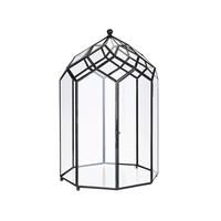 DEKORATIVNA HIŠA - črna, Trend, kovina/steklo (21,5/35cm) - Ambia Home