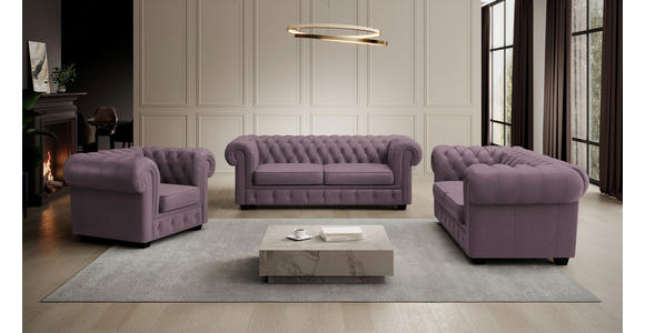 CHESTERFIELD-SESSEL - Wengefarben/Mauve, LIFESTYLE, Holz/Textil (115/76,5/96cm) - Landscape