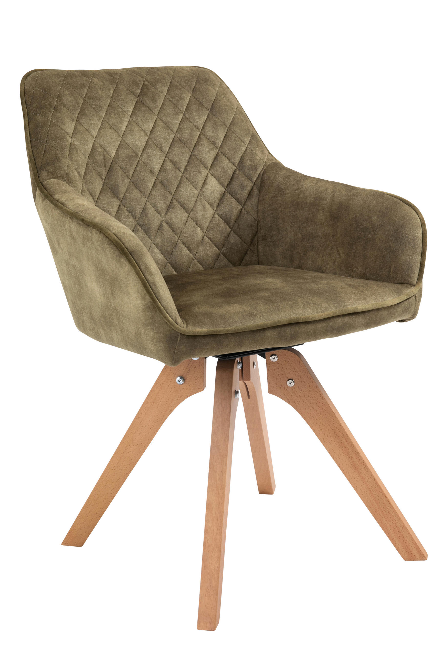ARMLEHNSTUHL  in Samt  - Eichefarben/Grün, MODERN, Holz/Textil (59/85/61cm) - Livetastic