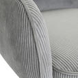 BARHOCKER Cord Hellgrau Stoffauswahl, Sitzfläche 360° drehbar  - Hellgrau/Schwarz, Design, Textil/Metall (54/98-120/58cm) - Novel