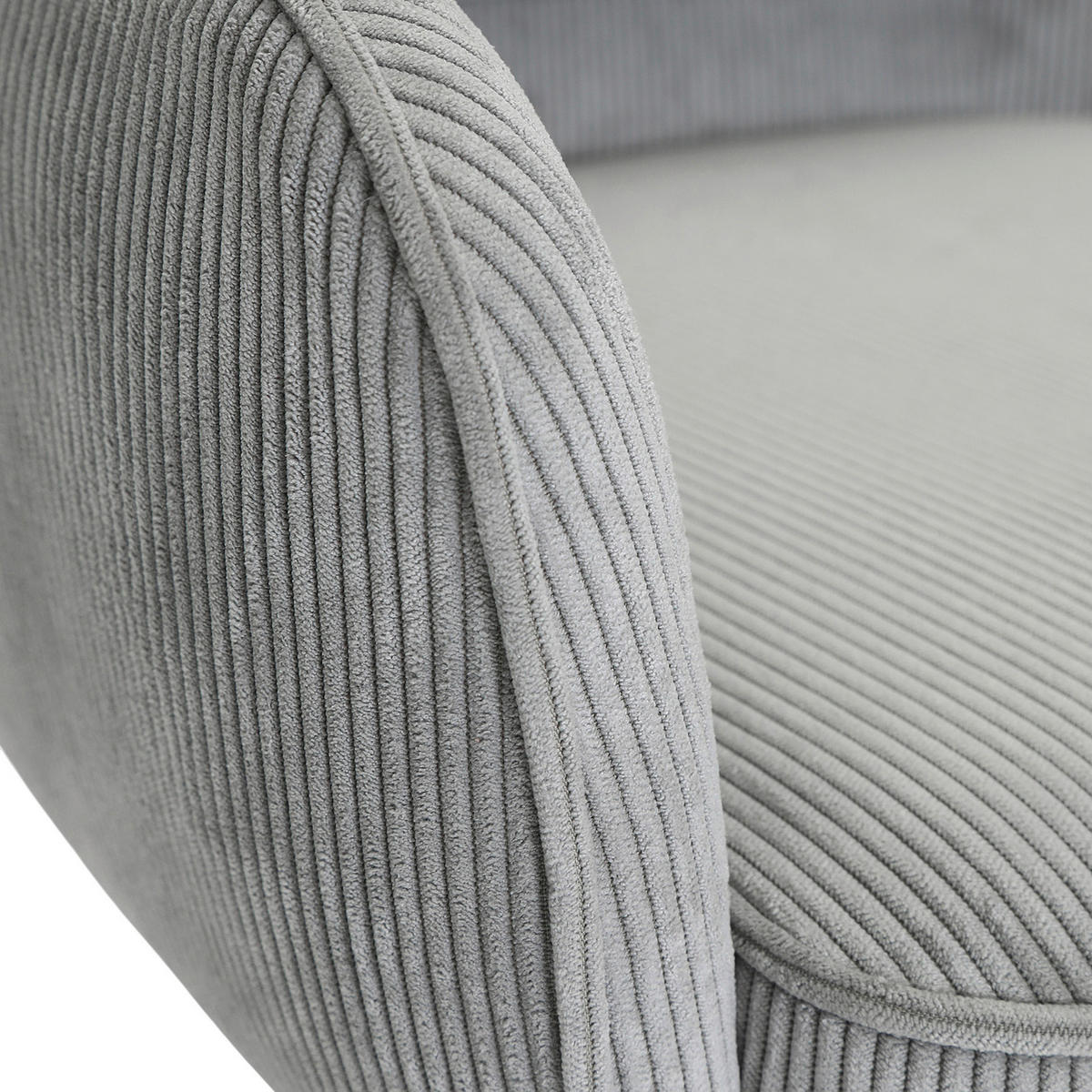 BARHOCKER Cord Hellgrau Stoffauswahl, Sitzfläche 360° drehbar  - Hellgrau/Schwarz, Design, Textil/Metall (54/98-120/58cm) - Novel