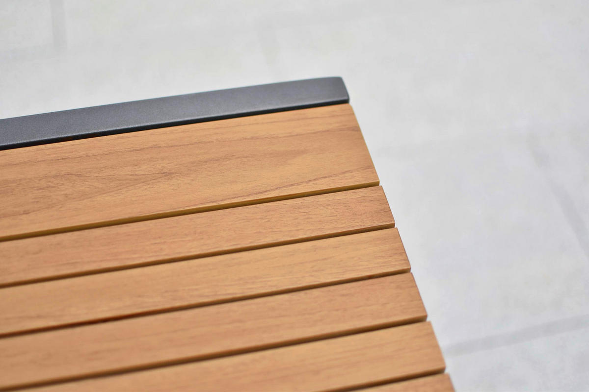 BALKONTISCH Metall, Kunststoff Graphitfarben, Naturfarben  - Graphitfarben/Naturfarben, KONVENTIONELL, Kunststoff/Metall (80-120/70/75cm) - Gardenson