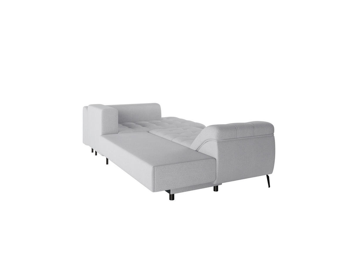 ECKSOFA in Webstoff Hellgrau  - Hellgrau/Schwarz, Modern, Textil/Metall (279/177cm) - Stylife