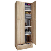 KLEIDERSCHRANK 70/200/39 cm,  in Sonoma Eiche, 4-türig  - Grau/Sonoma Eiche, MODERN, Holzwerkstoff/Kunststoff (70/200/39cm) - MID.YOU