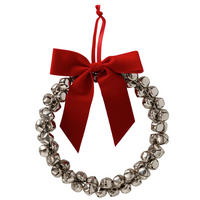 KRANZ - Rot/Silberfarben, LIFESTYLE, Textil/Metall (20cm)