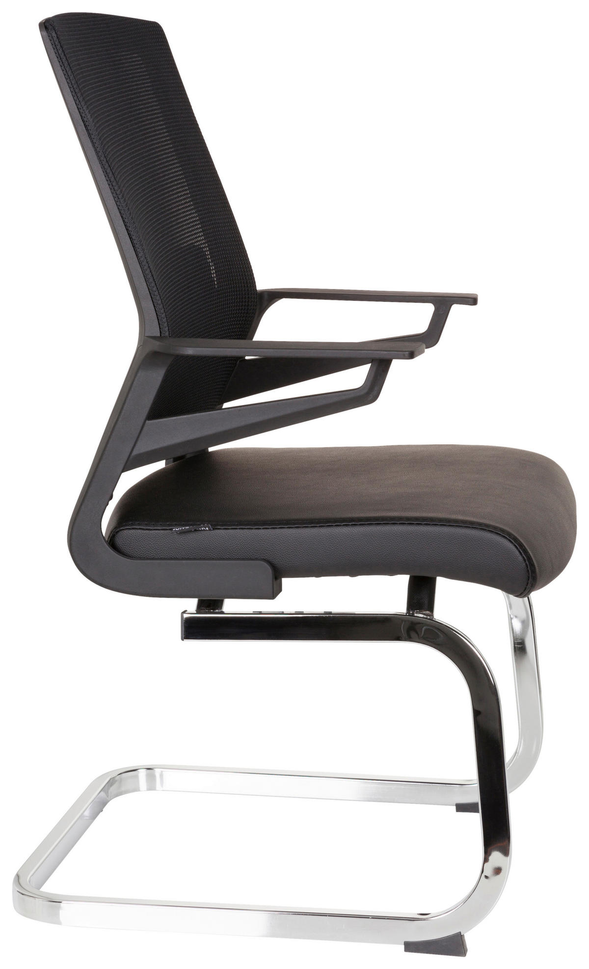 BESUCHERSTUHL Schwarz  - Chromfarben/Schwarz, MODERN, Kunststoff/Textil (58/95/54cm) - MID.YOU