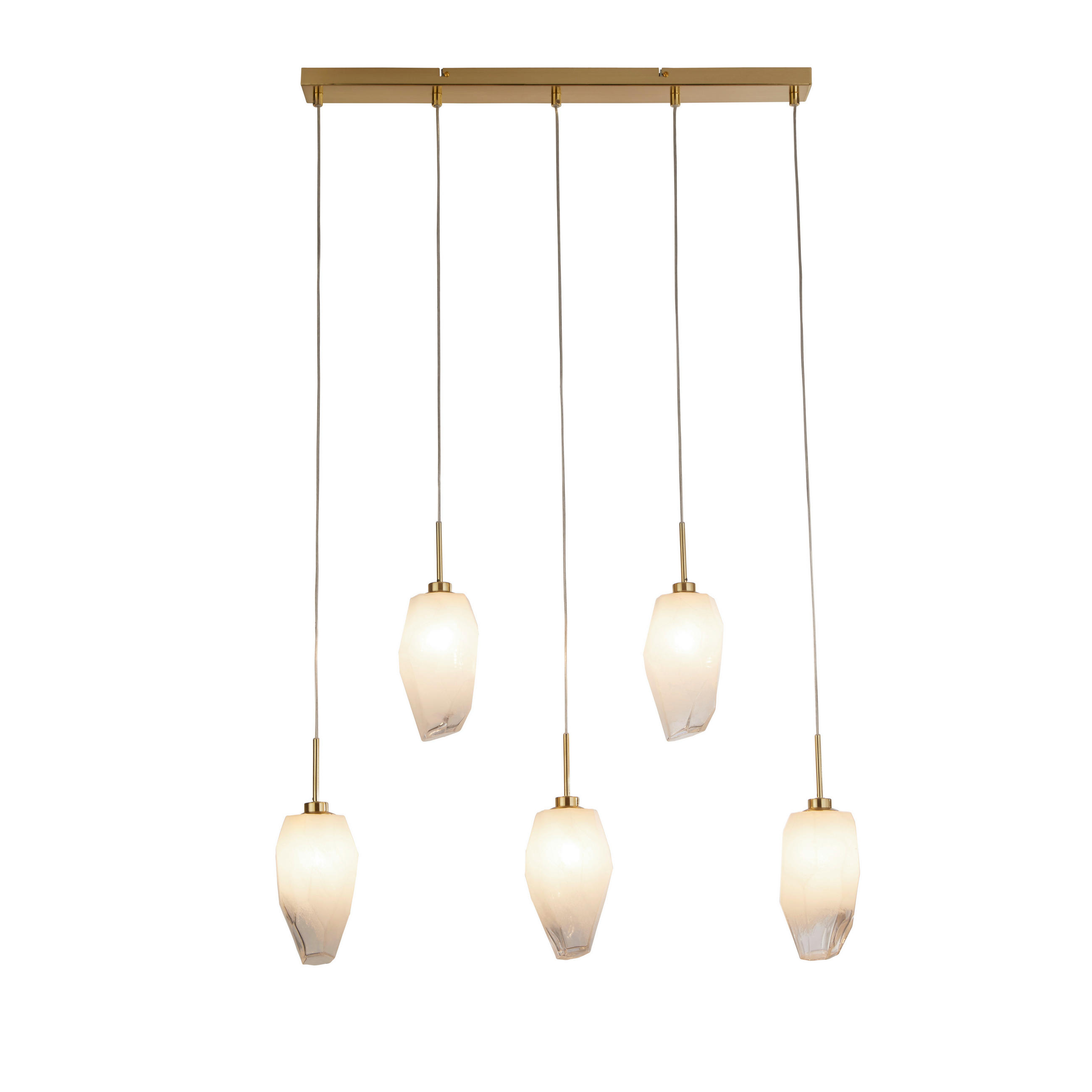 HÄNGELEUCHTE Rocky 78/11/120 cm  - Klar/Messingfarben, Design, Glas/Metall (78/11/120cm)
