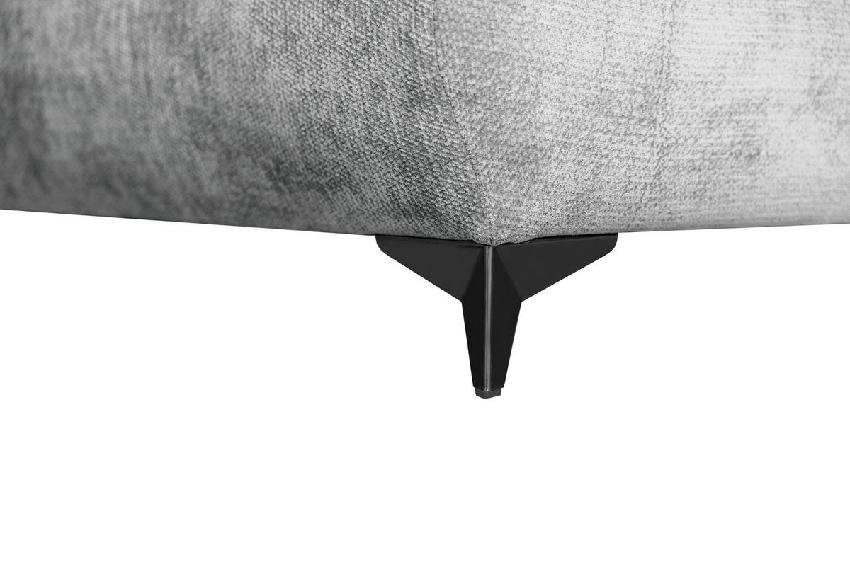 ECKSOFA BELARO Grau Chenille  - Schwarz/Grau, Design, Textil/Metall (177/246cm) - P & B