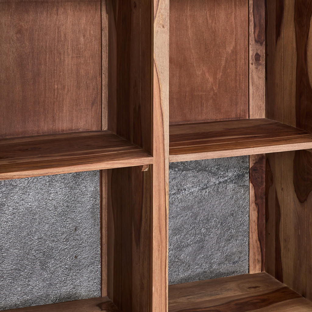 Thumbnail - Livetastic Highboard, Natur, Holz, Glas, Sheesham, Akazie,Sheesham, Holz, 4 Fächer, 99x146x41 cm, Wohnzimmer, Kommoden &...