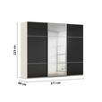 SCHWEBETÜRENSCHRANK 271/223/68 cm 3-türig Schwarz, Champagner  - Champagner/Alufarben, KONVENTIONELL, Glas/Holzwerkstoff (271/223/68cm) - Novel