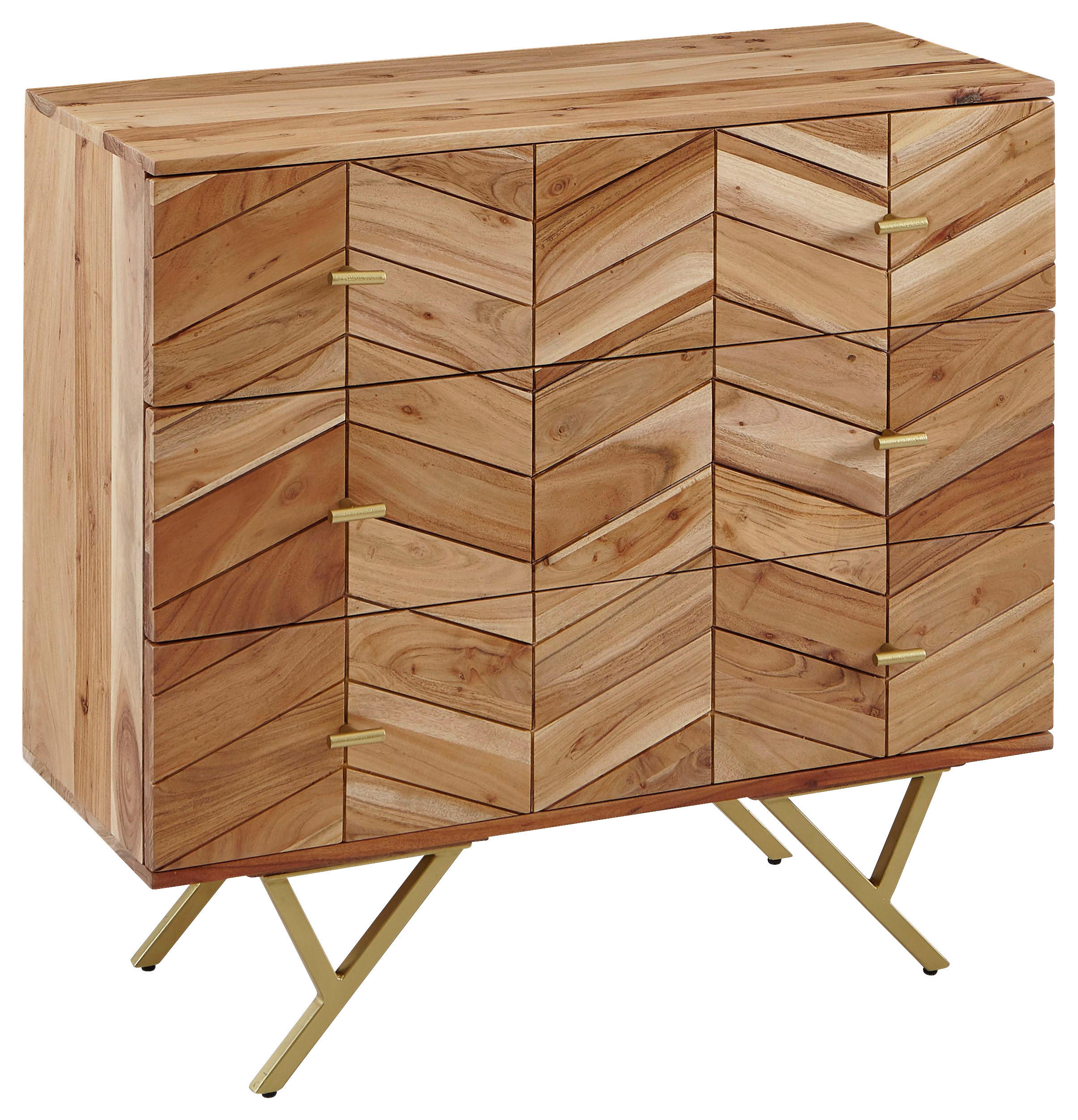SIDEBOARD 90/86/40 cm  - Goldfarben/Braun, Design, Holz/Metall (90/86/40cm) - MID.YOU