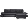 ECKSOFA in Webstoff Dunkelgrau  - Chromfarben/Dunkelgrau, Design, Kunststoff/Textil (302/187cm) - Carryhome
