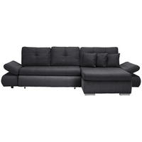 ECKSOFA in Webstoff Dunkelgrau  - Chromfarben/Dunkelgrau, Design, Kunststoff/Textil (302/187cm) - Carryhome