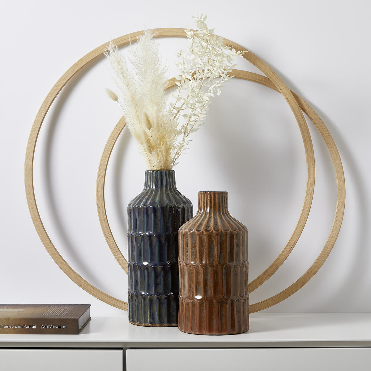 DEKOVASE  - Dunkelbraun, Basics, Keramik (15/30cm) - Light & Living