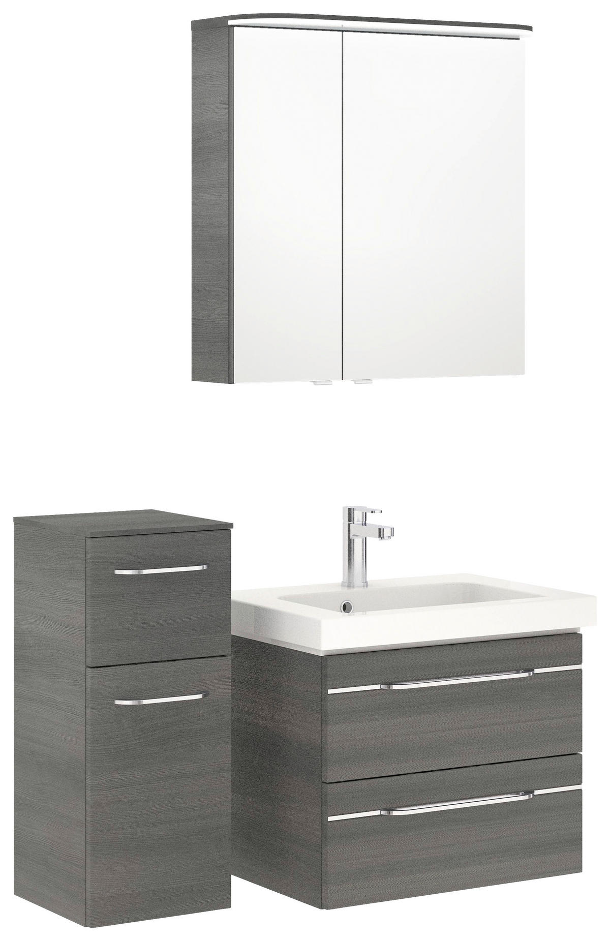 BADEZIMMER 4-teilig  in 100 cm  - Chromfarben/Graphitfarben, KONVENTIONELL, Glas/Holzwerkstoff (100cm) - Pelipal