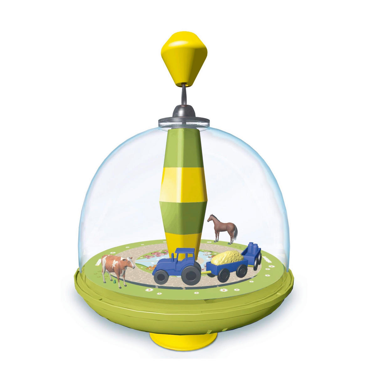 HANDKREISEL Bauernhof Kreisel  - Hellgrün, Basics, Kunststoff (23/20,3/20,4cm) - alldoro